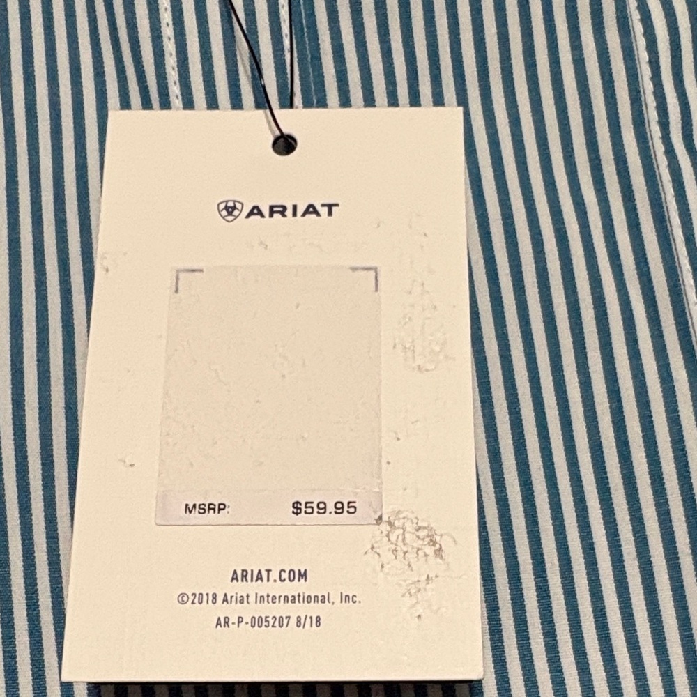 Ariat Women's Blue and White Striped Button-Down Shirt - Picture 3 of 8